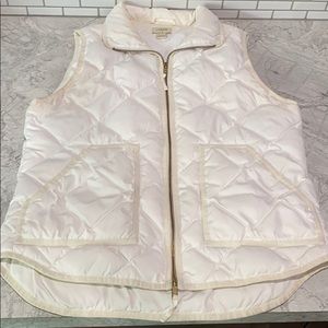 J. Crew White Puff Vest